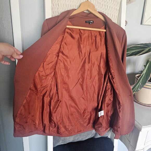Fashion Nova Rust Blazer | XL | Wrinkle-Resistant Longline Jacket - Picture 3 of 4